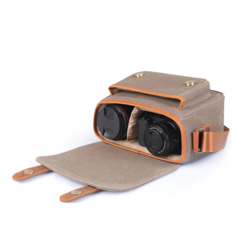 Waterproof MegaGear Sequoia Canvas Camera Bag (Mink-Camel)